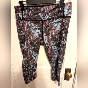 Lululemon Run Top Speed Crop Leggings Full-On Luxtreme Floral Sport Tranquil